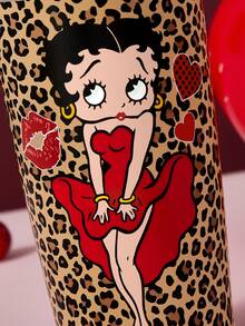 Betty Boop x SHEIN 20盎司不鏽鋼保溫車用咖啡杯，適合創意禮物、節日禮物、返校季 - 棕色 - 查看 2