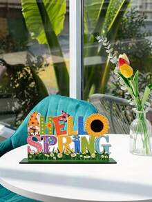 Colorful Letter Desktop Ornament Sunflower Daisy Butterfly Pattern For Home Party Decor Supplies - multicolor - View 3