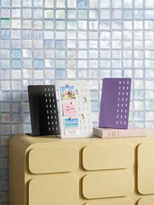 Joivida 1 Buah/1 Set Rak Display Pegboard Meja, Desain Berongga Logam Matte, Fungsi Magnetik, Menampung Foto, Catatan, Lencana & Aksesoris Kecil, Pengatur Meja Dekoratif, Ideal Untuk Pelajar, Pekerja Kantoran, Asrama, Kamar Tidur & Dekorasi Ruang Kerja - Beraneka warna - View 4
