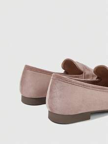 Sleekvia Women's Spring Fall Shoes Pink Matte Suede Classic Penny Loafers Round Toe Flat British Style Commute Slip-On - Dusty Pink - View 9
