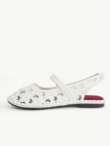 CUCCOO CHICEST Women's Hollow Mesh Yarn Flower Embroidery Fabric, Light And Breathable Round Toe Exposed Heel Flat Shoes, Suitable For Summer Leisure Vacation Beach - Off-white - View 6