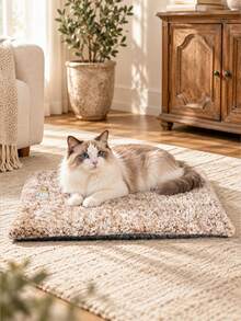 1pc Washable Pet Mat, Non-Slip Heat Retention Warm Pet Cushion, Dog Bed Cat Bed Universal For Dogs & Cats, All Seasons Use For Dog Crate, Sofa, Car & Floor - Khaki - View 8
