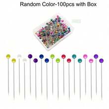 100/200/400/600pcs Sewing Needles Set, With Faux Pearl Head, Straight Quilting Needles, Multi-Color Ball Head Needles, With Hanging Plastic Storage Box, Suitable For DIY Sewing Crafts, Garment Making, Jewelry Decoration And Fabric Making. - multicolor - View 10