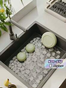 Kitchen Sink Mat 1-Pack, Fast Draining Mesh Sink Protector Mat, Non-Slip Silicone Sink Bottom Pad, Dishwasher Grate For Dishes & Glassware, Sink Guard For Kitchen Sink - Multicolor - View 1