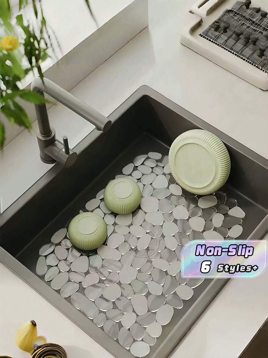 Kitchen Sink Mat 1-Pack, Fast Draining Mesh Sink Protector Mat, Non-Slip Silicone Sink Bottom Pad, Dishwasher Grate For Dishes & Glassware, Sink Guard For Kitchen Sink - Multicolor - View 1