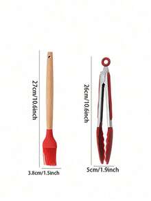 Haus Hana Christmas Wooden Handle Silicone Scraper, Suitable For Non Stick Pans, Household Cooking Scraper And Spoon, High Temperature Resistant Kitchenware Set. - Red - View 33