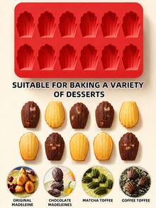 2 Styles Silicone Baking Molds Set, Alphabet Letter Silicone Mold & Shell Madeleine Cake Mold, Non-Stick Mould For Chocolate, Candy, Cookie, Baking - Multicolor - View 4