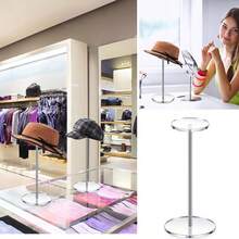 1pc Hat & Wig Display Stand, Round Barbell Base, Watch Organizer, Baseball Cap Display Rack, Jewelry Display Stand - transparent color - View 7