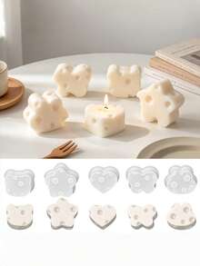1PC Cheese Heart Bear Rabbit Star Butterfly Silicone Mold, Flexible Reusable, For DIY Aromatherapy Candle, Plaster, Resin Craft, Home Decor, Gift For Women Girls, Christmas Birthday Party, All Seasons - multicolor - View 3
