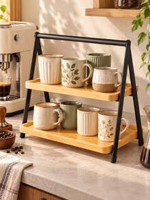 Cup Storage Desktop Shelf Table Table Top Cup Coffee Cup Table Cup Placing Rack Wrought Iron Cup Holder - View 7