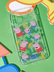 Peppa Pig X SHEIN حافظة هاتف شفافة زرقاء بنمط كرتوني، حافظة هاتف واقية مقاومة للسقوط آيفون 11-17 - متعدد الألوان - مشاهدة 6
