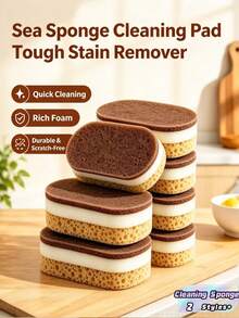 Thickened 3-Layer Dishwashing Sponge, Absorbent Non-Scratch Scrub Pad For Pots Pans Bowls, Double-Sided Kitchen Scouring Pad, Durable Grease Cleaning Sponge, Versatile Household Cleaning Tool, Great Kitchen Gift - Thickened three-layer dishwashing sponge wipe - View 1
