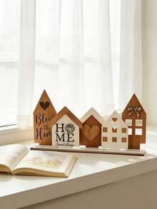 Mini House Figurine Tabletop Ornament Decorative For Home Desktop Office Display Party Scene Decor - multicolor - View 4