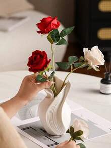 1pc Creative 3D Printed Vase With Rotating Aesthetic, Premium-Feel Decor For Living Room, Entryway, Desktop, Dining Table, Dried Flower Arrangement, Hotel Decoration, Home Decor - Multicolor - View 2