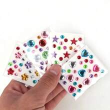 4pcs DIY Acrylic Gem Pet Stickers - Colorful Heart, Flower And Star Shaped, Suitable For Dog Grooming And Beauty Accessories - Multicolor - View 6