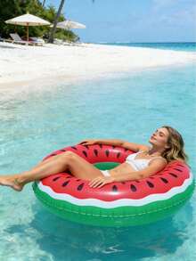 1pc Adult Watermelon Inflatable Pool Float Water Sports Swimming Accessory Pvc Fun For Summer Party Beach Lake Outdoor - Watermelon Swimming Ring - View 6