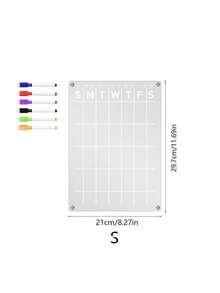 Magnetic Acrylic Weekly Planner Calendar, Erasable Message Writing Board, Wipeable Fridge Magnet For Home Kitchen Note Reminder - 50 - View 3