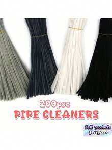 Grey Pipe Cleaners (200/400 Count), Available In 4 Colors; Grey Pipe Cleaner Craft Set; Solid-Color Pipe Cleaners; Fuzzy Pipe Cleaners For DIY Arts, Crafts, And Decorations. - Grey - View 13