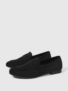 Sleekvia Women's Spring Fall Shoes Black Matte Suede Classic Penny Loafers Round Toe Flat British Style Commute Slip-On - Black 1 - View 10