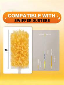 Heavy Duty Duster Refills With 1 ExtensionRetractable Pole + 1 Short Handle, Suitable For RotaryDusting Brushes, Multisurface 360° Larger Size DustersWith 4X Microfibers, Unscented Disposable Dusters ForCleaning Home, Blinds, Fans, Corners - one size fits all - View 8