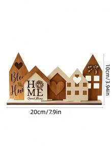 Mini House Figurine Tabletop Ornament Decorative For Home Desktop Office Display Party Scene Decor - multicolor - View 2