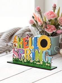 Colorful Letter Desktop Ornament Sunflower Daisy Butterfly Pattern For Home Party Decor Supplies - multicolor - View 5