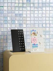Joivida 1 Buah/1 Set Rak Display Pegboard Meja, Desain Berongga Logam Matte, Fungsi Magnetik, Menampung Foto, Catatan, Lencana & Aksesoris Kecil, Pengatur Meja Dekoratif, Ideal Untuk Pelajar, Pekerja Kantoran, Asrama, Kamar Tidur & Dekorasi Ruang Kerja - Beraneka warna - View 2