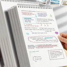 Spiral Grid Paper Notebook, Top-Line Installed Notebook, Grid Notebook, Shorthand Notebook, Memo Book, Grid Paper Suitable For Sketching, Drawing Office Supplies, Grid Notebook, High School Students, College Students, Study Notebook, Grid Paper - Multicolor - View 6