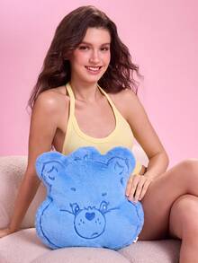 SHEIN X Care Bears 1Pc Blue Cartoon-Shaped Decorative Throw Pillow, Can Be Used With Sofa, Car - Blue - View 2