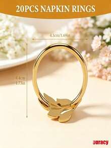 60/20/10/5 Pcs Metal Alloy Napkin Rings, Gold Leaf Napkin Holder Rings, Reusable Table Napkin Rings With Smooth Edges, Easy To Clean, For Wedding, New Year Party, Celebration, Christmas Decor, Dining Table Centerpiece Decoration - Leaf Napkin Rings - View 3