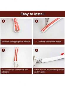 1/2/3/4/5/6M Length 15Mm Wide PVC Cable Management Raceway, Invisible Decorative Cord Cover, Anti-Step Protector Sleeve With End Caps, Self Adhesive Flexible Cable Duct. - various - View 16
