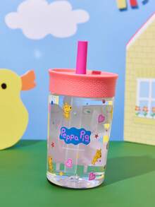 Peppa Pig X SHEIN 450 ml / 15 oz 防漏旋蓋兒童吸管杯，附吸管，Tritan 材質 - 粉色 - 查看 2