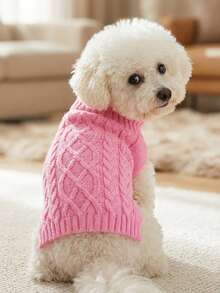 PETSIN 1 Minimalist Pet Sweater, Pink Soft And Comfortable Warm Pet Clothing - Multicolor - View 3