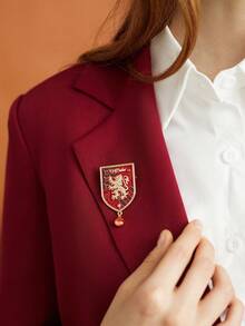 HARRY POTTER X SHEIN 4 Pcs/Set Vintage Alloy Emblem Pin Brooch Collectibles Gifts,Back To School - Multicolor - View 6