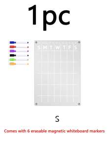 Magnetic Acrylic Weekly Planner Calendar, Erasable Message Writing Board, Wipeable Fridge Magnet For Home Kitchen Note Reminder - 50 - View 10