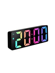 Teckwe LED Digital Electronic Clock Bedside Alarm Clock, 3-Level Adjustable Brightness, Mirror Alarm Clock With Temperature Display, Bedroom Clock, Room Decor, Home Decor. - one-size - View 10