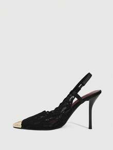 CUCCOO SZL Women's Shoes Fashion Classic Simple Buckle Commuter Office Wear Stiletto Heel High Heel Shoes - Black - View 4
