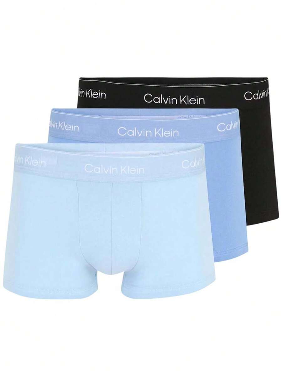 Calvin Klein سروال داخلي رجالي بوكسر LV00NB4389-W8O أبيض 3 قطع منخفض الخصر - سروال داخلي بوكسر للرجال خريف وشتاء - رمادي، أبيض، أسود - مشاهدة 1