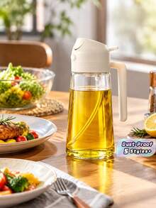 1/4pcs 2-In-1 Plastic Oil Sprayer, 15.8oz Plastic Olive Oil Dispenser With Mist Spray And Drizzle Functions, 470ml Plastic Oil Sprayer Bottle With Anti-Clog Filter, Leak-Proof Seasoning Container For Kitchen, Salad, Frying, Grilling - Multicolor - View 2