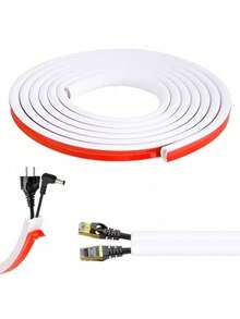 1/2/3/4/5/6M Length 15Mm Wide PVC Cable Management Raceway, Invisible Decorative Cord Cover, Anti-Step Protector Sleeve With End Caps, Self Adhesive Flexible Cable Duct. - various - View 12