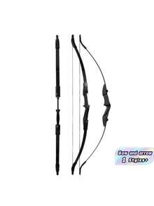 Busur Recurve Ambidextrous 40lb – Cocok Untuk Panahan Pemandangan Indah, Menembak Kompetitif, Dan Olahraga Luar Ruangan - Hitam - View 1