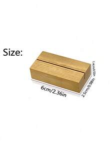 6/12/24pcs Gold Wooden Table Number Holders, Small Table Card Stands, Retro Wooden Business Card Holders, Suitable For Wedding Party Events - gold - View 4