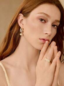 MOTF PREMIUM 18K GOLD-PLATED FAKE DOUBLE-LAYER FULL DIAMOND RING OPENING DESIGN LIGHT LUXURY PLATED FINE FLASH RING - Yellow Gold - View 12