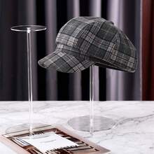 1pc Hat & Wig Display Stand, Round Barbell Base, Watch Organizer, Baseball Cap Display Rack, Jewelry Display Stand - transparent color - View 3