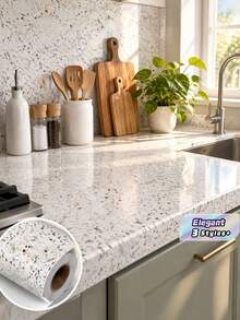Waterproof Contact Paper,Granite Gold Peel And Stick Countertops Desk Cover Cabinet Shelves Sticker,Kitchen Counter Top Laminate Self Adhesive Granite Countertop Paper,Home Decor - apricot - View 1