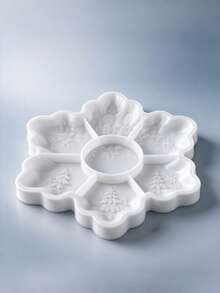 1件 矽膠雪花托盤模具，耐用柔軟材質，3D浮雕雪花圖案，適用於DIY、收納盤、家居裝飾、聖誕冬季手工藝，手工禮物，適合手工愛好者，四季通用 - 多色 - 查看 7