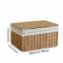 1pc Handmade Woven Storage Box Organizer Bin Bohemian Style Home Living Room Bedroom Closet Decor Container Basket Furniture Accessory Gift - default - View 11