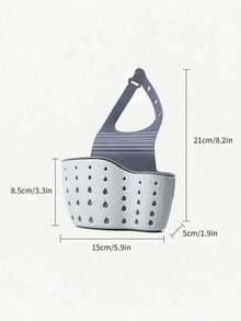 1PC Two Tier Adjustable No Drill Quick Drain Silicone Durable Lightweight Rustproof Space Saving Over Sink Kitchen Storage Basket Hanging Rack Bathroom Shelf Organizer Box For Kitchen Bathroom Home Apartment Dorm Countertop Cabinet Daily Use Supplies - multicolor - View 2