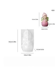 1件裝可重複使用柔軟矽膠3D精靈仙女持花圖案模具，DIY香氛石膏蠟燭裝飾模具，適合居家裝飾、仙女花園、生日、聖誕，送給女性與女孩的禮物 - 多色 - 查看 5
