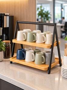 Cup Storage Desktop Shelf Table Table Top Cup Coffee Cup Table Cup Placing Rack Wrought Iron Cup Holder - View 6